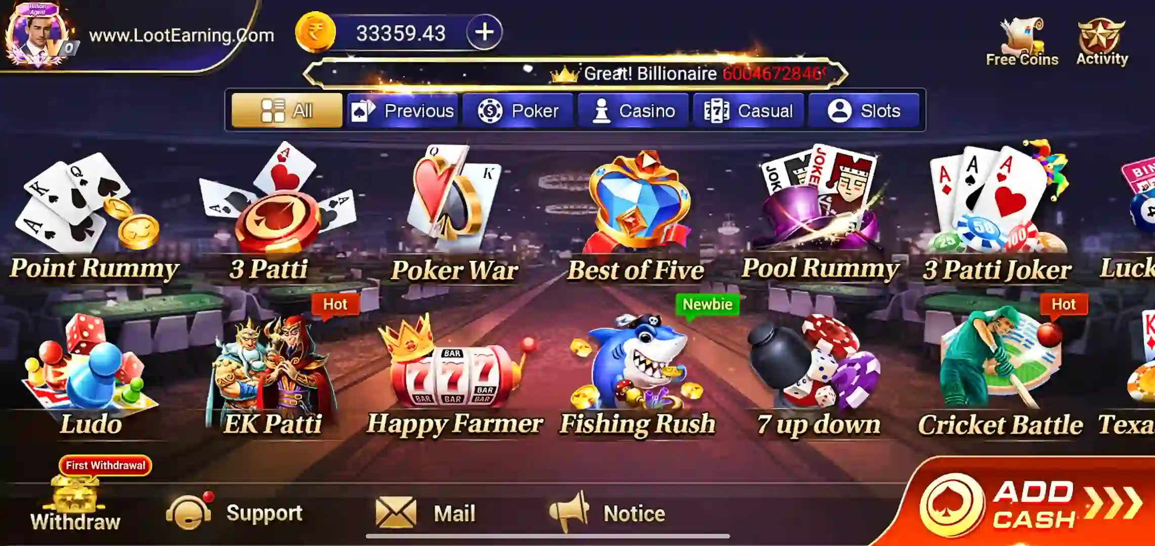 Game List - Happy Ace Casino